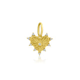 Fluted Heart Diamond Charm