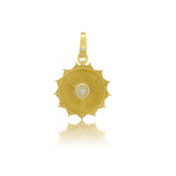 Diamond Center Fluted Disc Charm With Enhancer Bail