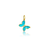 Turquoise And Diamond Butterfly Charm