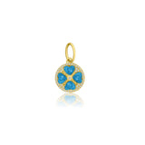 Diamond Turquoise Clover Charm