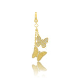 Gold and Pavé Diamond Double Butterfly Extension Charm