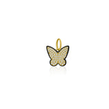 Black Diamond Edged Pavé Diamond Butterfly Charm