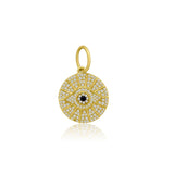 Medium Gold And Diamond Evil Eye Charm