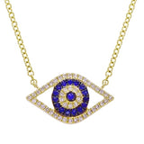 Sapphire And Diamond Evil Eye Necklace