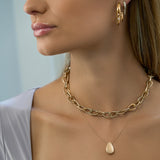 Puffy Gold Tear Drop Necklace