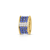 Striped Gemstone And Diamond Spacer Bead