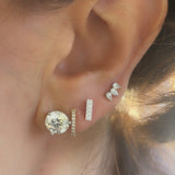 Diamond Bar Stud Earrings