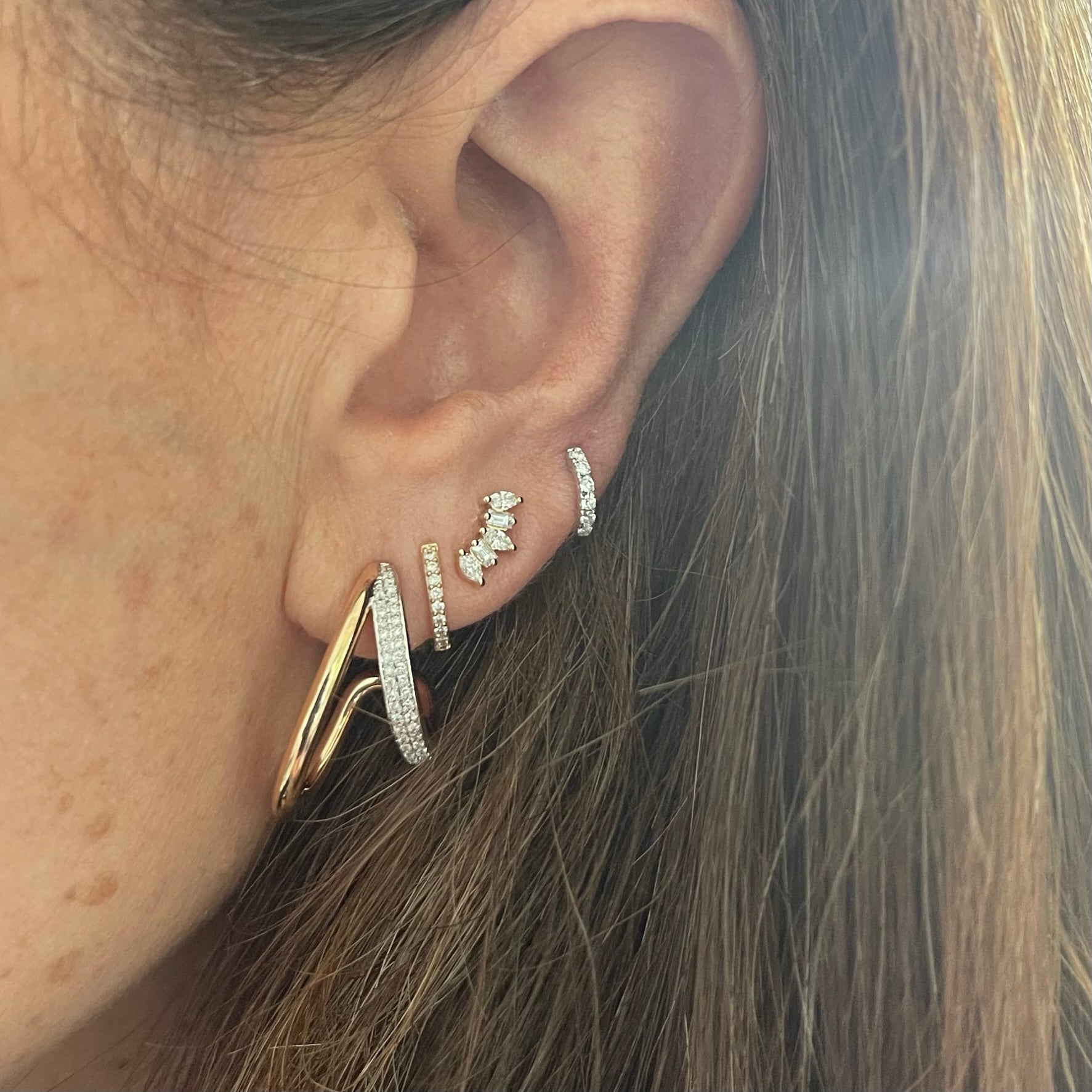 Diamond Baguette And Marquise Crawler Earring