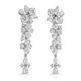 Custom Platinum Mixed-Shape Natural Diamond Drop Earrings