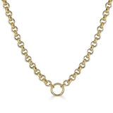 Rolo Chain Necklace With Flat Circle Connector