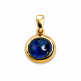 Blue Sapphire Cab Bezel Charm