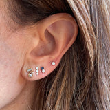 Baguette With Pear Stud Earring