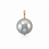 Gray Pearl With One Diamond Charm