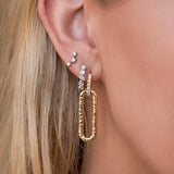 Multi-shape Bezel Set Diamond Huggie Earrings