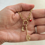 Gold Tennis Racket Charm