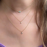 Diamond Bezel Drop Necklace