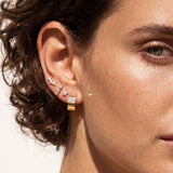 Diamond Wide Huggie Earrings