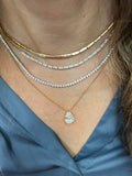 Moveable Diamond Bar Choker Necklace
