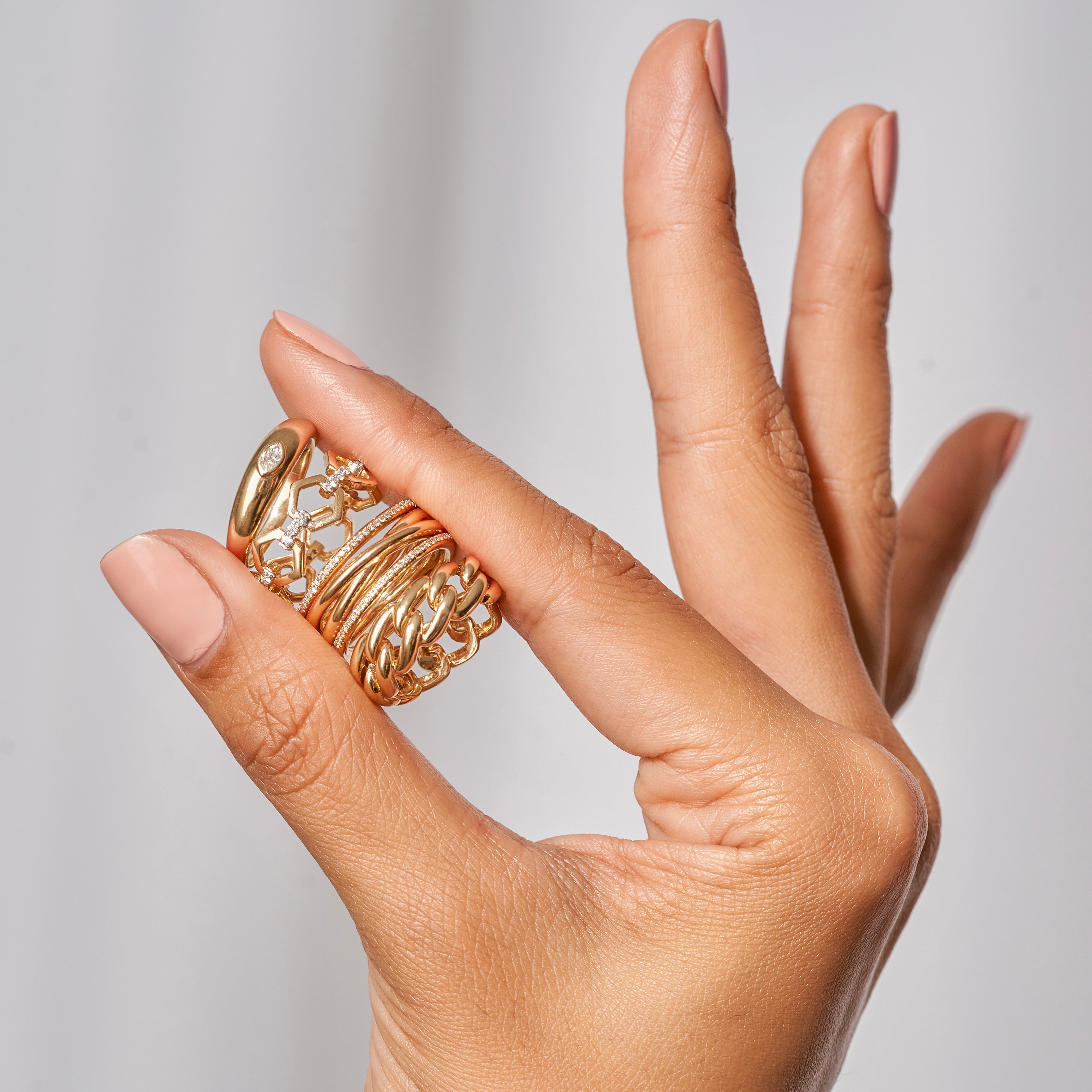 Diamond And Gold X Ring