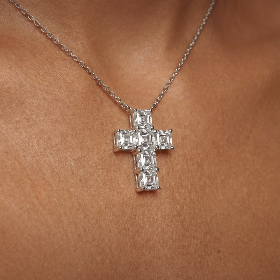 Platinum Customized Cross Necklace