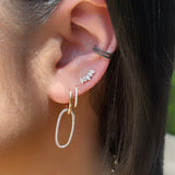 Pavé Diamond And Gold Link Earring