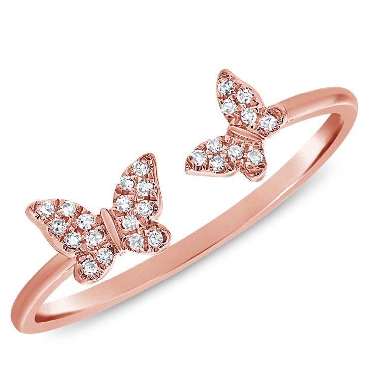 Rose Gold Plated Butterfly Ring – Ikaraa