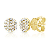 Mini Hexagon Pavé Diamond Stud Earrings