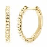 18k Gold 14mm Diamond Huggie Earring