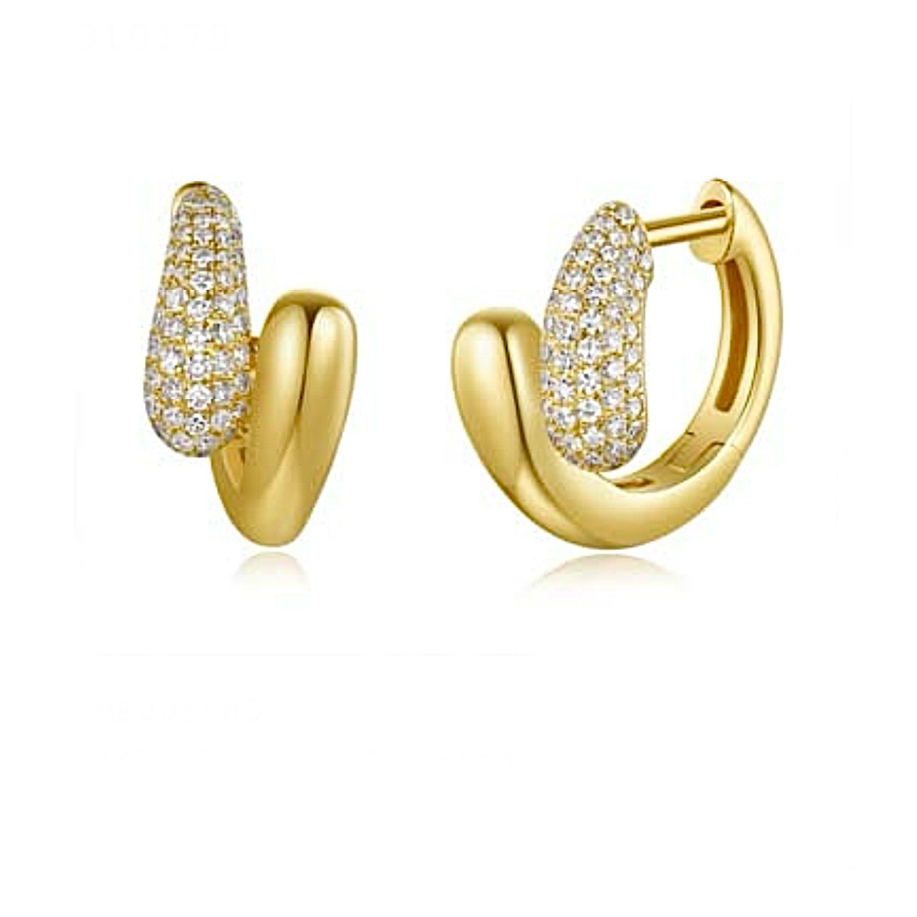 Diamond And Gold Wrap Huggie Earring
