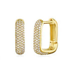 Diamond Pavé Square Huggie Earring