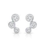 Three Bezel Diamond Stud Earring