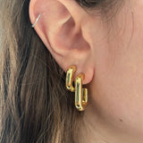 Small Bubble J Hoop Earrings