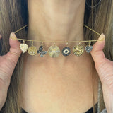 Small Fluted Heart With Diamond Charm