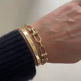 18k Gold And Marquise Diamond Bangle Bracelet