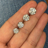 Lab Grown Diamond Stud Three Prong Earrings