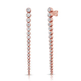 18k Long Bezel Diamond Earrings