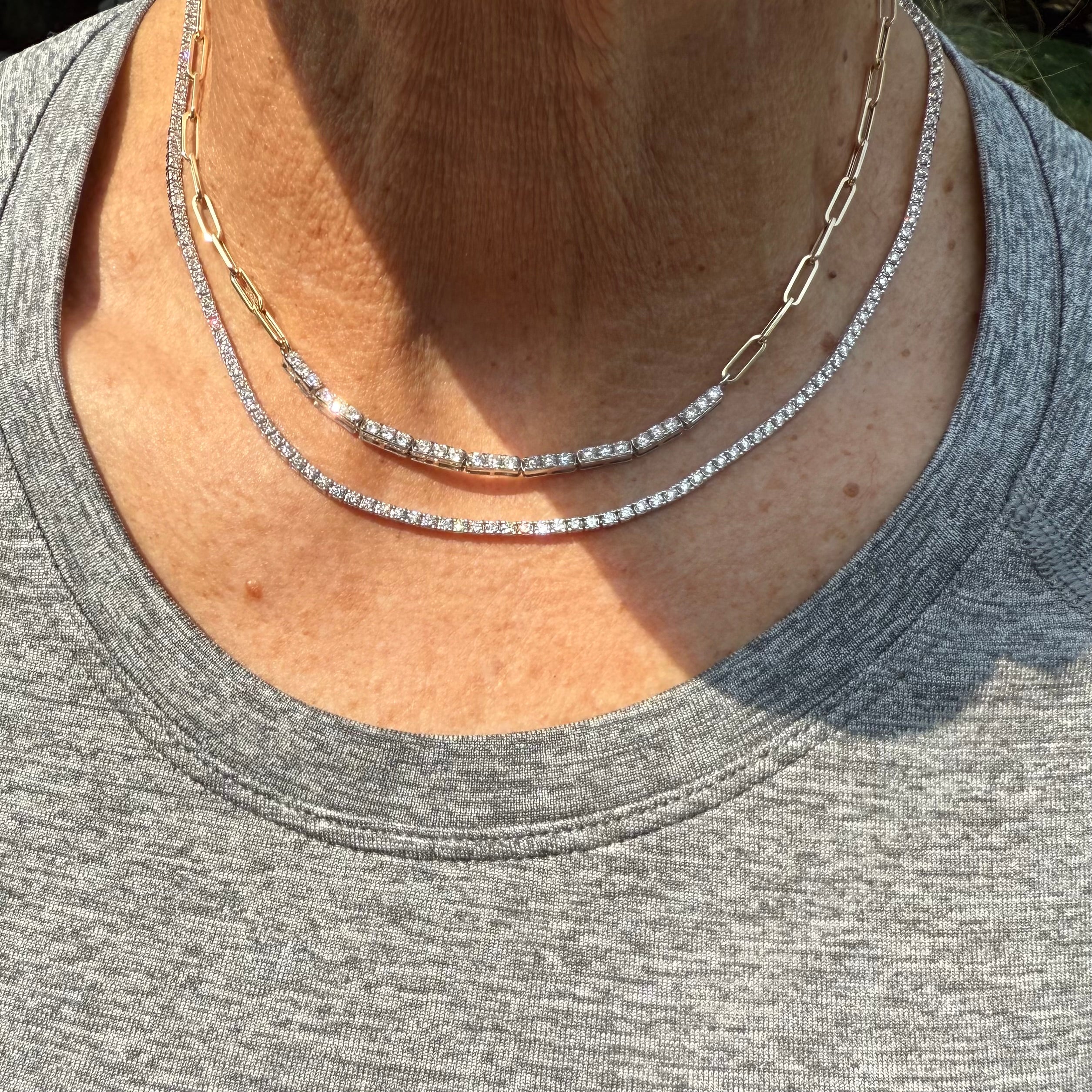 Moveable Diamond Bar Necklace