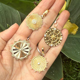 Large Fluted Gold And Diamond Sunburst Charm