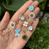 Diamond Turquoise Clover Charm