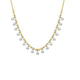 Bezel Diamond And Ball Chain Necklace