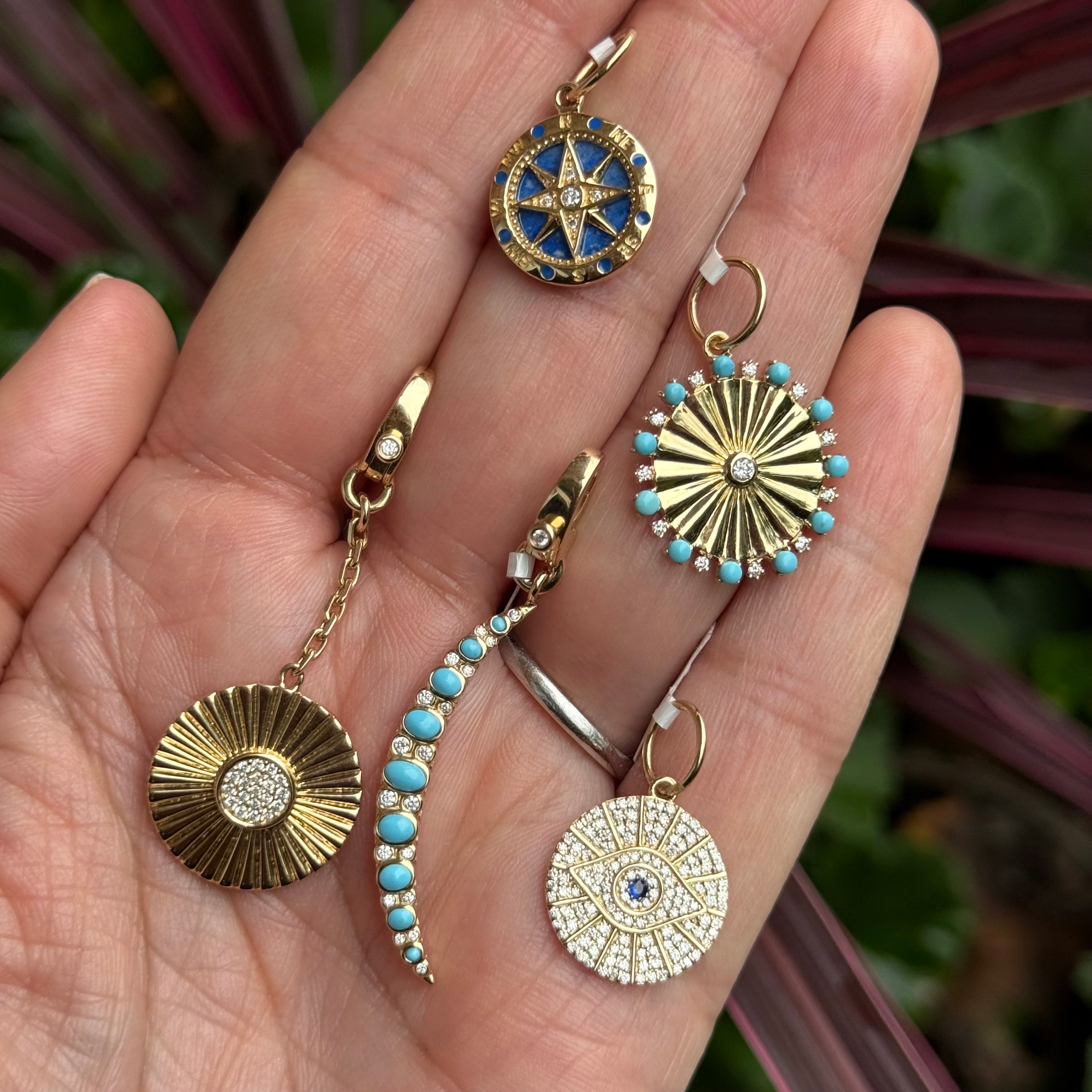 Medium Gold And Diamond Evil Eye Charm