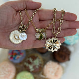 Large Fluted Gold And Diamond Sunburst Charm