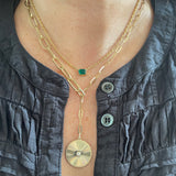 Fluted Disk Lariat Necklace