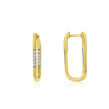 Gold And Diamond Paper Clip Earrings