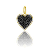 Black & White Pavé Diamond Heart Charm