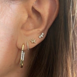 Gold And Diamond Paper Clip Earrings