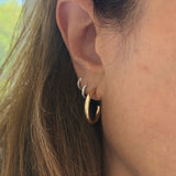 14K Gold 3.0mm Light Weight Hoop Earring With A Post