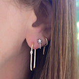 Paper Clip Link Earring With Diamond