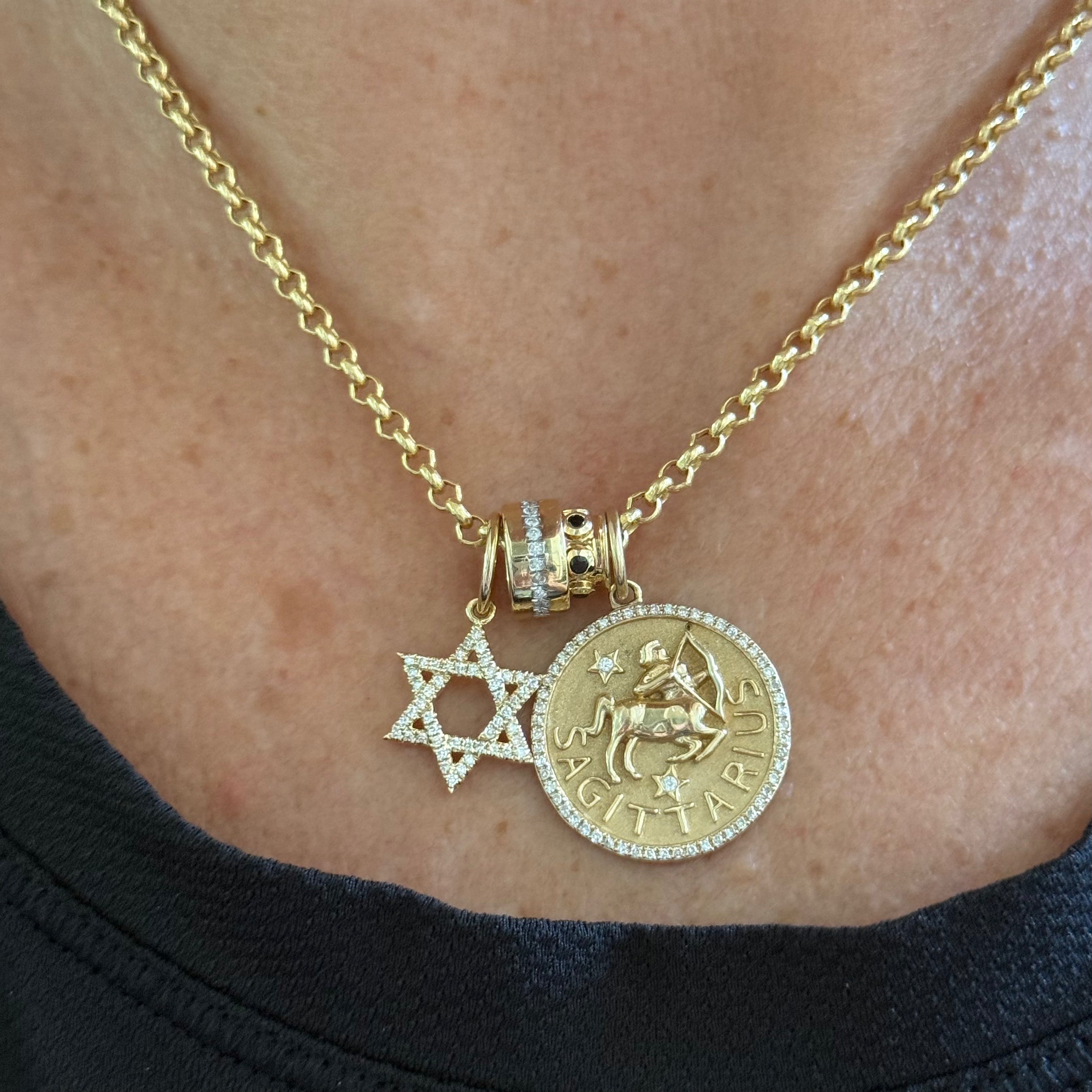 Diamond Star Of David Charm