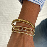 Gold Square Shape Mount Diamond Bracelet